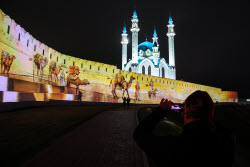 Light show in Kazan on the eve of BRICS Summit 2024