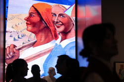 Preview of exhibition of Soviet posters at Moscow Historical Museum 