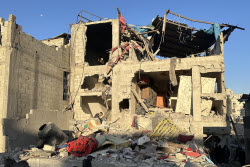 Gaza Strip in aftermath of Israeli airstrike