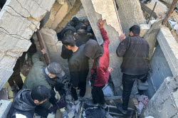 Gaza Strip in aftermath of Israeli airstrike