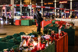 Tributes at the site of the Magdeburg Christmas market ramming attack
