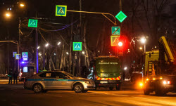 Multiple vehicle collision in Moscow