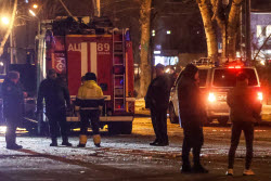 Multiple vehicle collision in Moscow