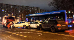 Multiple vehicle collision in Moscow