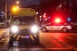 Multiple vehicle collision in Moscow
