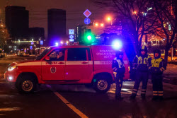 Multiple vehicle collision in Moscow