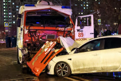 Multiple vehicle collision in Moscow