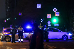 Multiple vehicle collision in Moscow