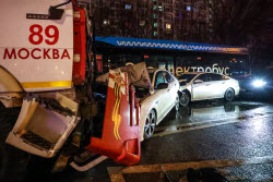 Multiple vehicle collision in Moscow