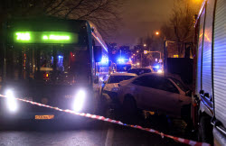 Multiple vehicle collision in Moscow
