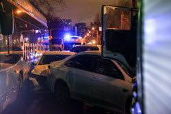 Multiple vehicle collision in Moscow