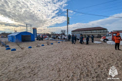 Oil spill cleanup in Zaporozhye Region