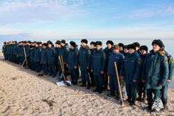 Oil spill cleanup in Zaporozhye Region