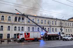 Пожар в военном госпитале в Туле