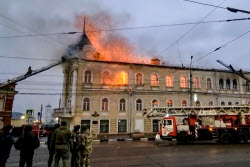 Пожар в военном госпитале в Туле