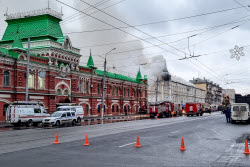 Пожар в военном госпитале в Туле