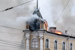 Пожар в военном госпитале в Туле