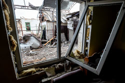 Damage from military strike on Makeyevka, Russia