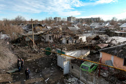 Damage from military strike on Makeyevka, Russia