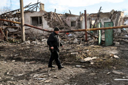 Damage from military strike on Makeyevka, Russia