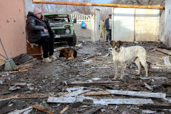 Damage from military strike on Makeyevka, Russia