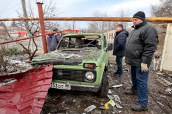 Damage from military strike on Makeyevka, Russia