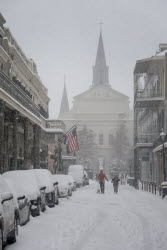 Rare snowstorm hits New Orleans, Louisiana