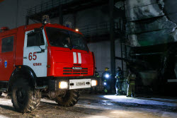 Пожар в логистическом комплексе в Клину