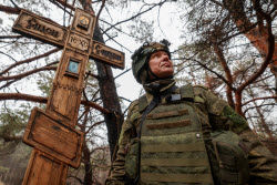 Don Cossack squad in Kherson Region, Russia