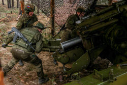 Don Cossack squad in Kherson Region, Russia