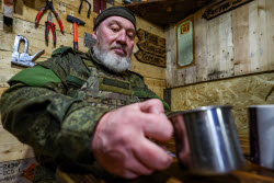 Don Cossack squad in Kherson Region, Russia