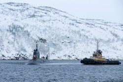Russian nuclear-powered submarine Arkhangelsk arrives in Zaozyorsk
