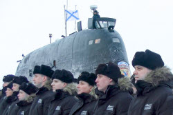 Russian nuclear-powered submarine Arkhangelsk arrives in Zaozyorsk