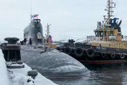 Russian nuclear-powered submarine Arkhangelsk arrives in Zaozyorsk