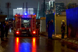 Warehouse fire in northeastern Moscow