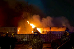Warehouse fire in northeastern Moscow