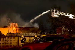 Warehouse fire in northeastern Moscow