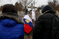 Farewell ceremony for Russian serviceman Roman Yefremov in Zaporozhye Region