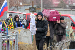 Farewell ceremony for Russian serviceman Roman Yefremov in Zaporozhye Region
