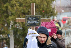 Farewell ceremony for Russian serviceman Roman Yefremov in Zaporozhye Region
