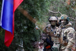 Farewell ceremony for Russian serviceman Roman Yefremov in Zaporozhye Region