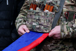 Farewell ceremony for Russian serviceman Roman Yefremov in Zaporozhye Region