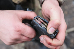Russian assault units training in military operation zone