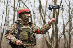 Russian assault units training in military operation zone