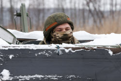 Russian servicemen build pontoon bridges in Kursk Region