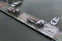 Russian servicemen build pontoon bridges in Kursk Region