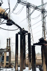 Zaporizhzhia thermal power plant in aftermath of military strike