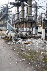 Zaporizhzhia thermal power plant in aftermath of military strike