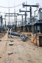 Zaporizhzhia thermal power plant in aftermath of military strike
