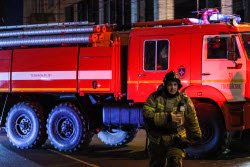 Пожар на центральном рынке в Симферополе
